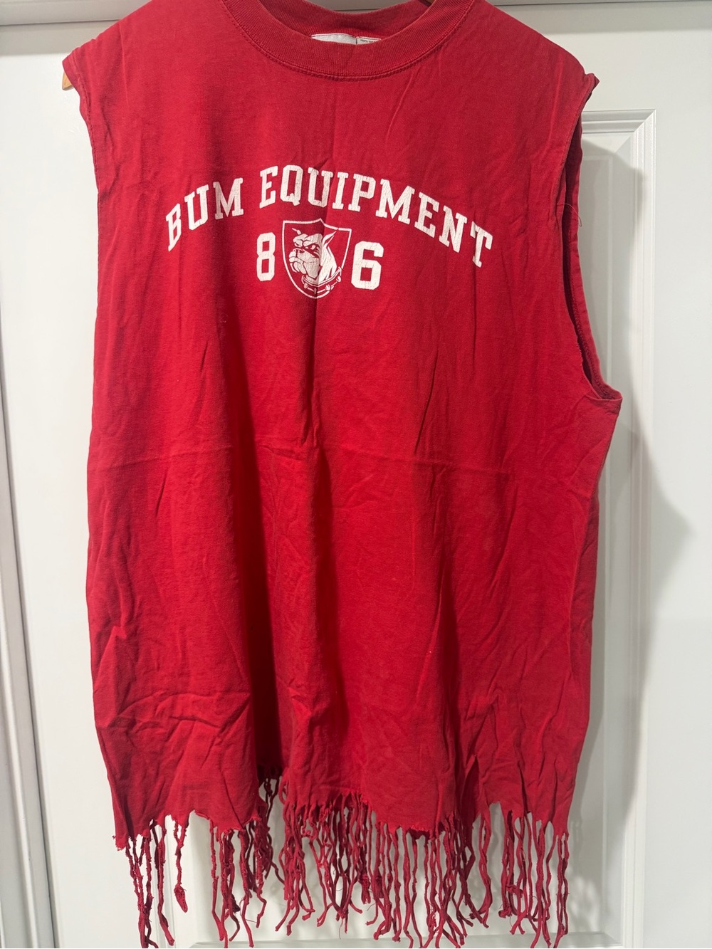 Vintage Bum Equipment Red Graphic Fringe Tank